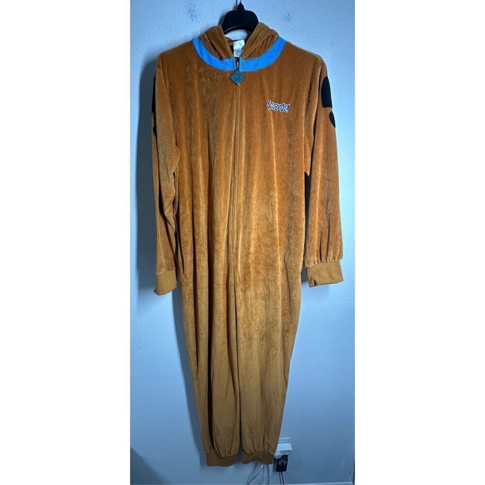 SCOOBY- DOO Spirit Adult Zipper One Piece Plush Costume Union Suit Size L/XL